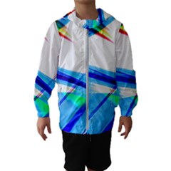 Lines Vibrations Wave Pattern Hooded Wind Breaker (Kids)