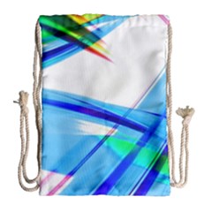 Lines Vibrations Wave Pattern Drawstring Bag (Large)