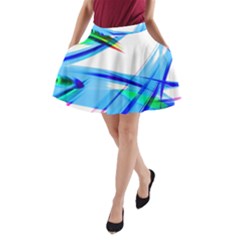 Lines Vibrations Wave Pattern A-Line Pocket Skirt