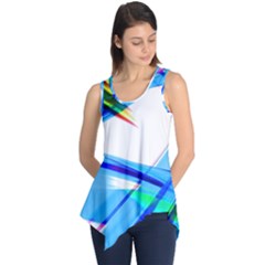 Lines Vibrations Wave Pattern Sleeveless Tunic