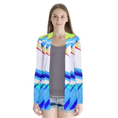 Lines Vibrations Wave Pattern Drape Collar Cardigan