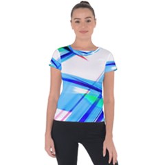 Lines Vibrations Wave Pattern Short Sleeve Sports Top 