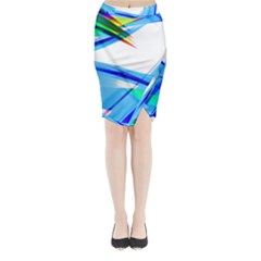 Lines Vibrations Wave Pattern Midi Wrap Pencil Skirt