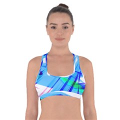 Lines Vibrations Wave Pattern Cross Back Sports Bra