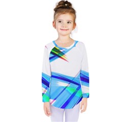 Lines Vibrations Wave Pattern Kids  Long Sleeve Tee