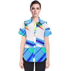 Lines Vibrations Wave Pattern Women s Short Sleeve Shirt