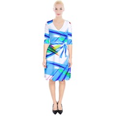 Lines Vibrations Wave Pattern Wrap Up Cocktail Dress