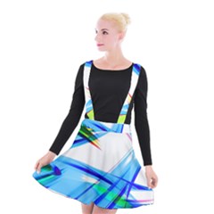 Lines Vibrations Wave Pattern Suspender Skater Skirt