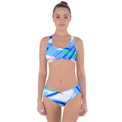 Lines Vibrations Wave Pattern Criss Cross Bikini Set
