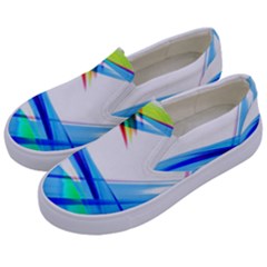 Lines Vibrations Wave Pattern Kids  Canvas Slip Ons