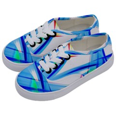 Lines Vibrations Wave Pattern Kids  Classic Low Top Sneakers