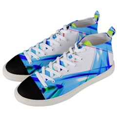 Lines Vibrations Wave Pattern Men s Mid-top Canvas Sneakers by Celenk