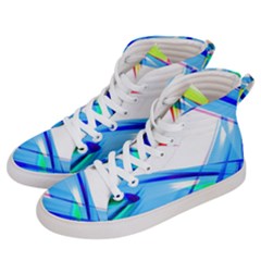 Lines Vibrations Wave Pattern Men s Hi-Top Skate Sneakers