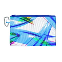 Lines Vibrations Wave Pattern Canvas Cosmetic Bag (Large)