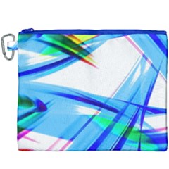 Lines Vibrations Wave Pattern Canvas Cosmetic Bag (XXXL)