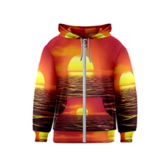 Sunset Ocean Nature Sea Landscape Kids  Zipper Hoodie