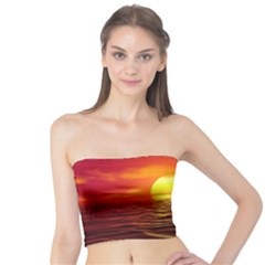 Sunset Ocean Nature Sea Landscape Tube Top by Celenk