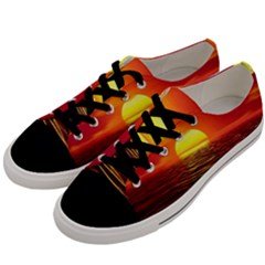 Sunset Ocean Nature Sea Landscape Men s Low Top Canvas Sneakers by Celenk