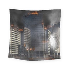 Destruction Apocalypse War Disaster Square Tapestry (small) by Celenk