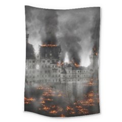 Destruction War Conflict Explosive Large Tapestry by Celenk