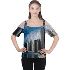 Skyscraper City Architecture Urban Cutout Shoulder Tee