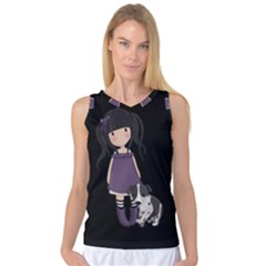 Dolly Girl And Dog Women s Basketball Tank Top by Valentinaart