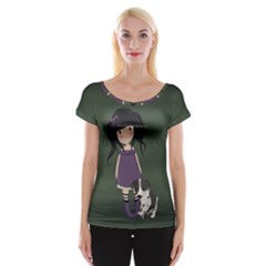 Dolly Girl And Dog Cap Sleeve Tops