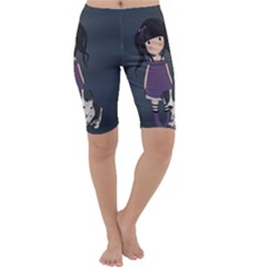 Dolly Girl And Dog Cropped Leggings  by Valentinaart
