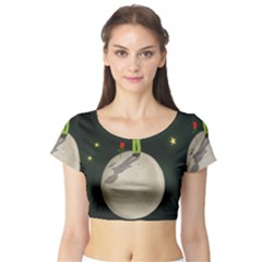 The Little Prince Short Sleeve Crop Top by Valentinaart