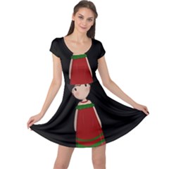 Frida Kahlo Doll Cap Sleeve Dress by Valentinaart