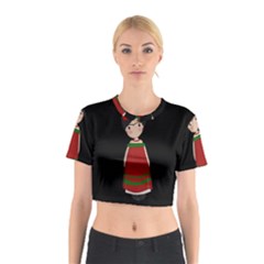 Frida Kahlo Doll Cotton Crop Top by Valentinaart