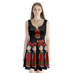 Frida Kahlo Doll Split Back Mini Dress  by Valentinaart