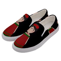 Frida Kahlo Doll Men s Canvas Slip Ons by Valentinaart