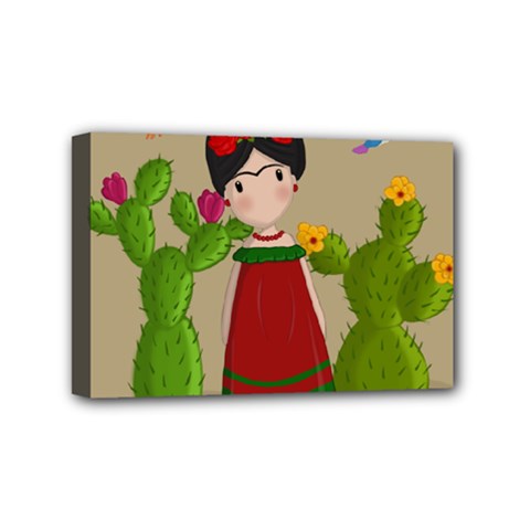 Frida Kahlo Doll Mini Canvas 6  X 4  by Valentinaart