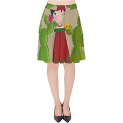 Frida Kahlo Doll Velvet High Waist Skirt by Valentinaart