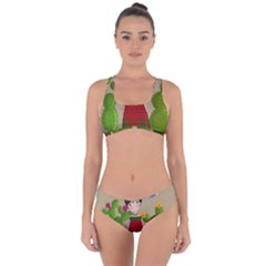 Frida Kahlo Doll Criss Cross Bikini Set by Valentinaart