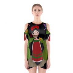 Frida Kahlo Doll Shoulder Cutout One Piece by Valentinaart