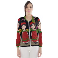 Frida Kahlo Doll Wind Breaker (women) by Valentinaart