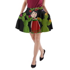 Frida Kahlo Doll A-line Pocket Skirt by Valentinaart