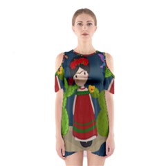 Frida Kahlo Doll Shoulder Cutout One Piece by Valentinaart