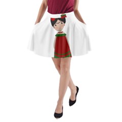 Frida Kahlo Doll A-line Pocket Skirt by Valentinaart