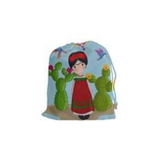 Frida Kahlo Doll Drawstring Pouches (small)  by Valentinaart