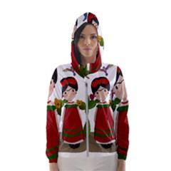 Frida Kahlo Doll Hooded Wind Breaker (women) by Valentinaart