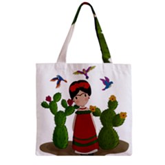 Frida Kahlo Doll Zipper Grocery Tote Bag by Valentinaart