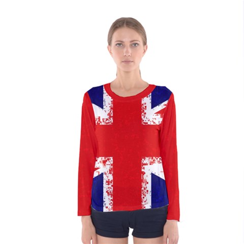 Union Jack London Flag Uk Women s Long Sleeve Tee by Celenk