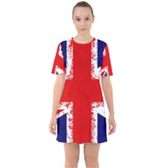 Union Jack London Flag Uk Sixties Short Sleeve Mini Dress by Celenk