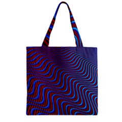 Wave Pattern Background Curves Zipper Grocery Tote Bag by Celenk