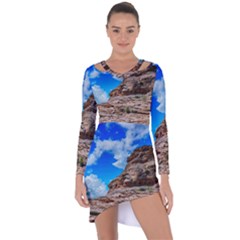 Mountain Canyon Landscape Nature Asymmetric Cut-out Shift Dress by Celenk