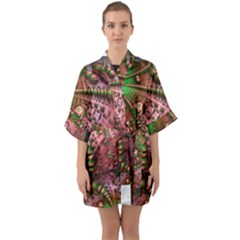 Fractal Symmetry Math Visualization Quarter Sleeve Kimono Robe by Celenk