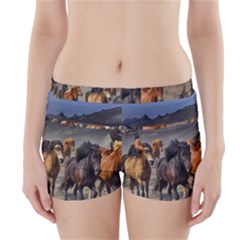 Horses Stampede Nature Running Boyleg Bikini Wrap Bottoms by Celenk